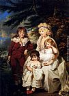 Henry Canvas Paintings - Portrait Of The Hon. Juliana Talbot, Mrs Michael Bryan (1759-1801), With Her Children Henry, Maria And Elizabeth